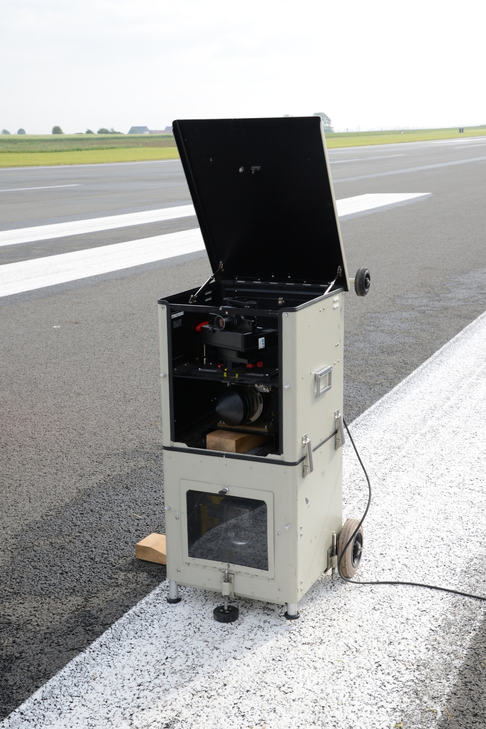 Belgian Police vehicles speed calibration on the airstrip of Chievres Air Base