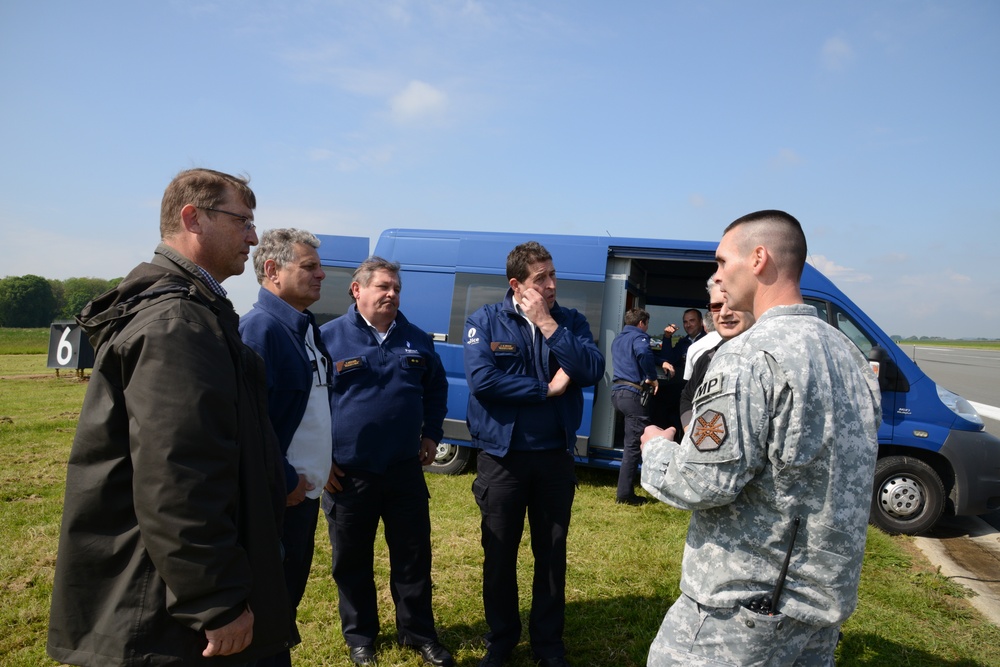 Belgian Police vehicles speed calibration on the airstrip of Chievres Air Base