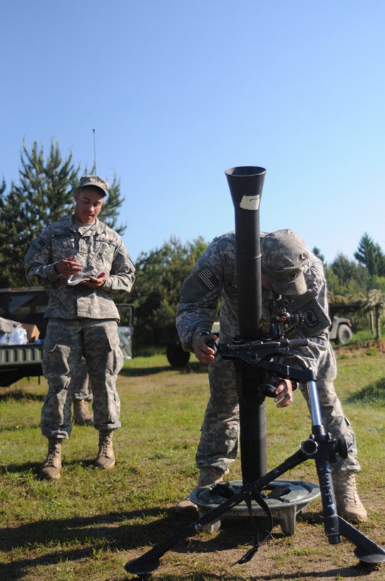 173rd Airborne paratroopers hold mortar training drills on Polish soil