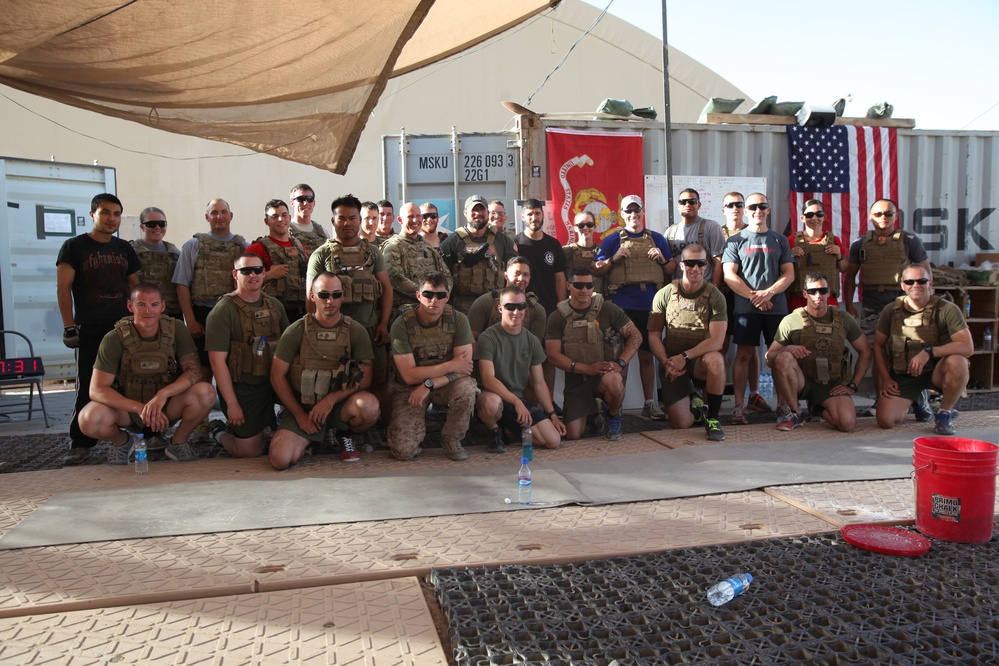 Deployed service members complete the “Murph” for Memorial Day