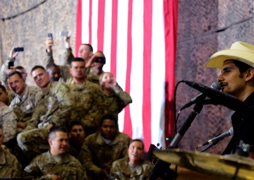 President Barack Obama and country singer Brad Paisley make a surprise visit to Afghanistan