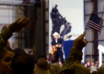 President Barack Obama and country singer Brad Paisley make a surprise visit to Afghanistan