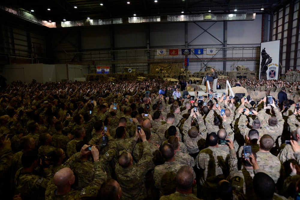 President Barack Obama and country singer Brad Paisley make a surprise visit to Afghanistan
