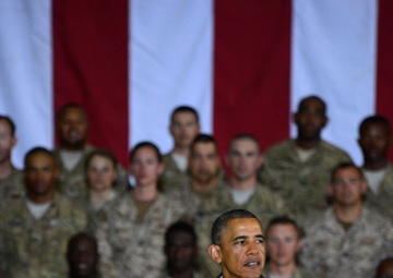 President Barack Obama and country singer Brad Paisley make a surprise visit to Afghanistan