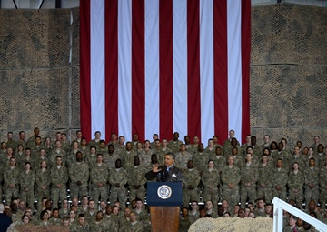 President Barack Obama and country singer Brad Paisley make a surprise visit to Afghanistan