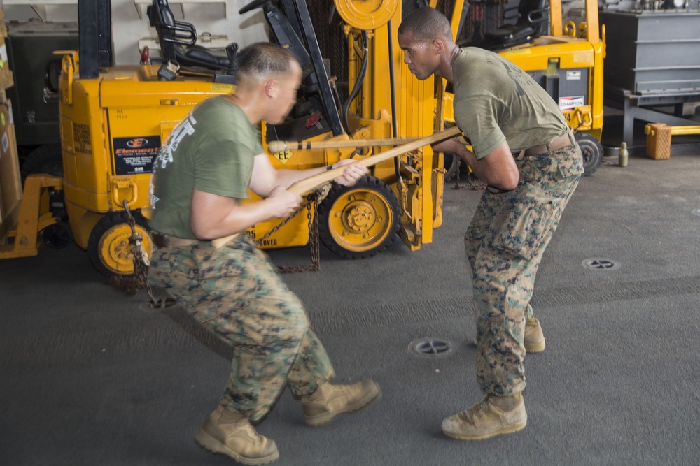 Marines sustain MCMAP skills aboard Mesa Verde