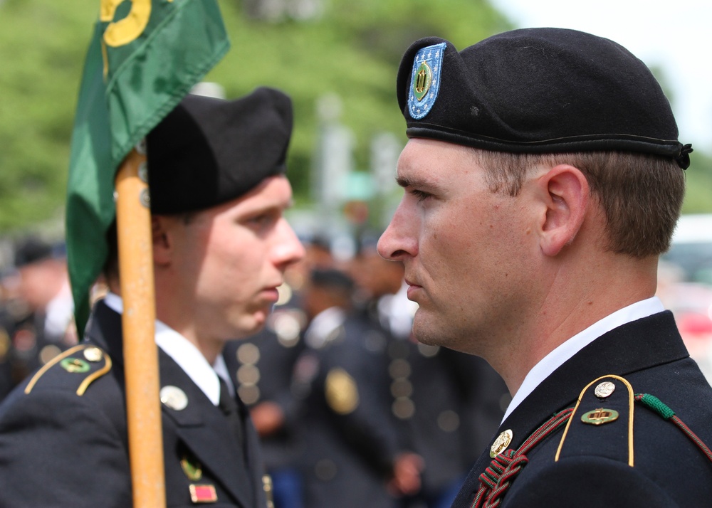 Army Reserve Soldiers march during National Memorial Day Parade 2014