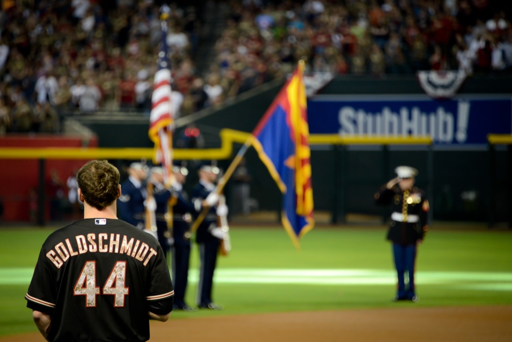 Phoenix Marine recognized during Memorial Day MLB matchup