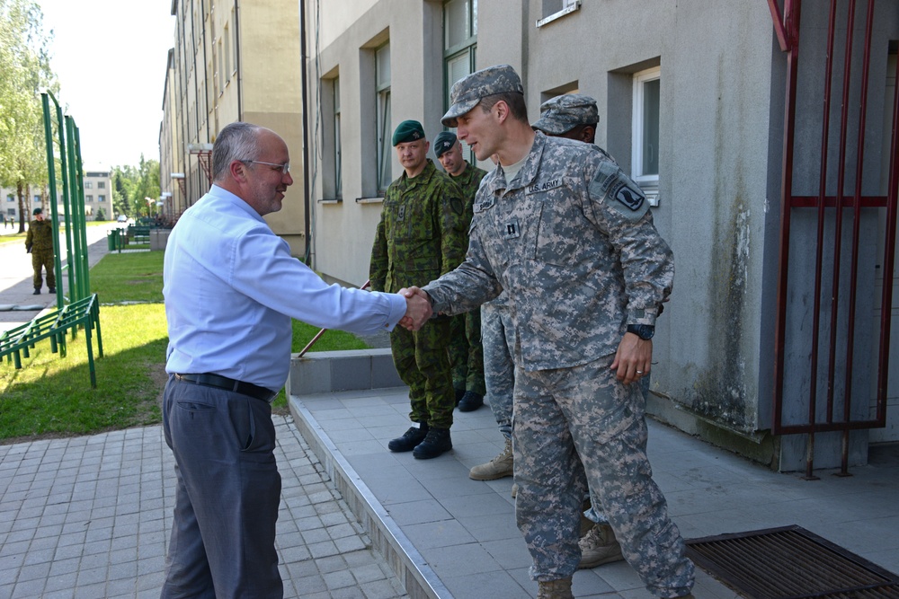 173rd Airborne Brigade meets with Lithuanian minister of national defense in Rukla, Lithuania