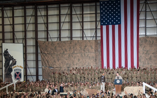 President Obama rallies deployed troops during Afghan visit