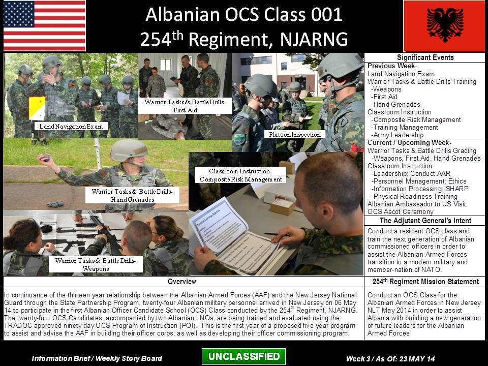 DVIDS - Images - Storyboard - Albanian OCS Class 001 - Update May 23, 2014