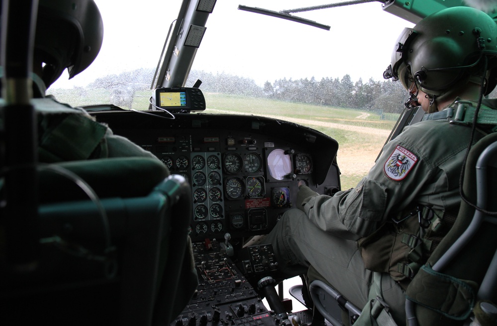 Austrian pilots prepare for take off