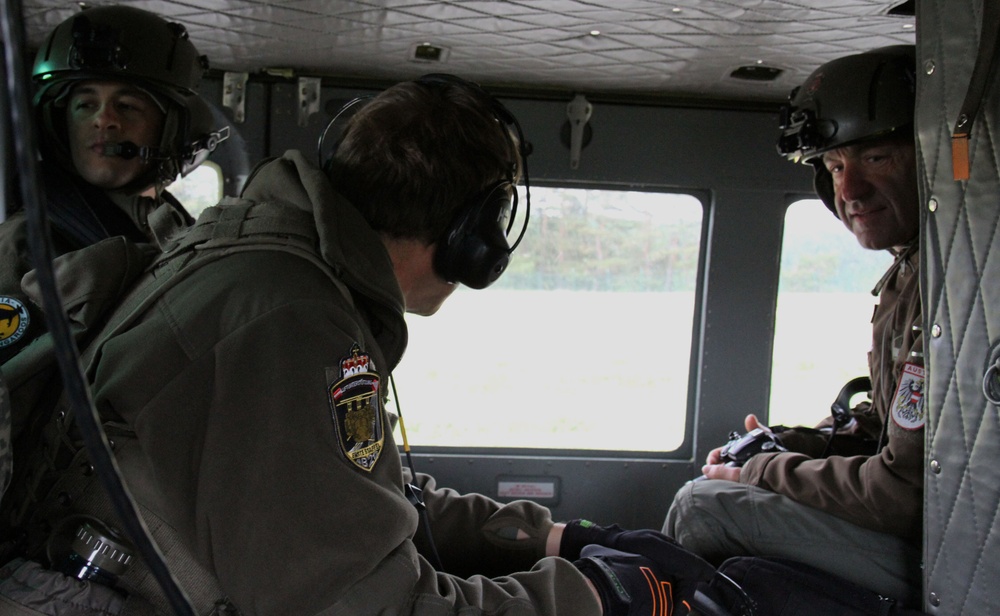 Austrian troops in UH-1Y waiting for take-off