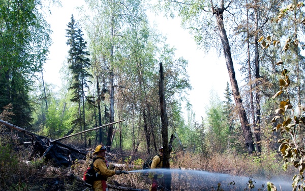 A wildfire flares up on JBER