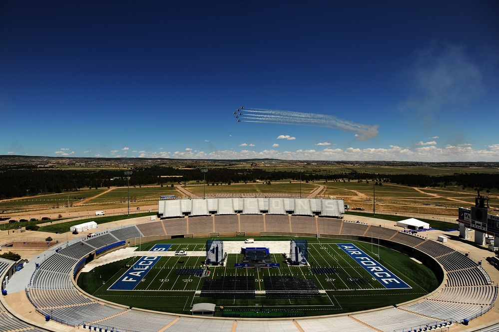 US Air Force Academy graduation flyby
