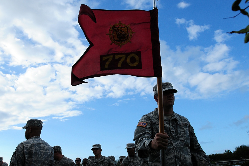770th Transportation Company arrives at training site
