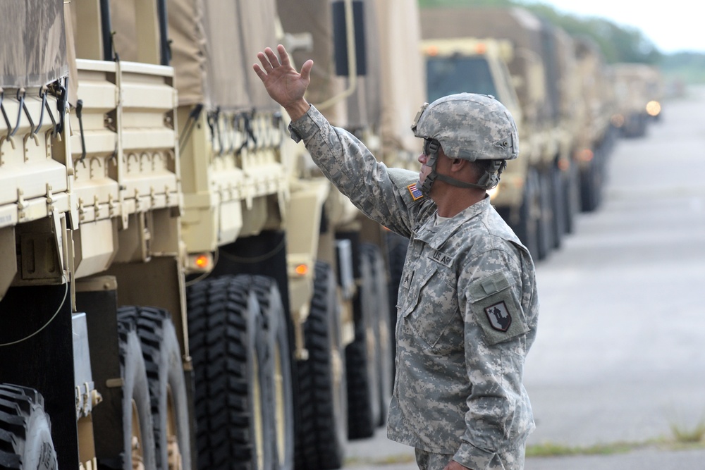 770th Transportation Company arrives at training site