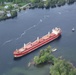 Freighter aground in St. Lawrence Seaway