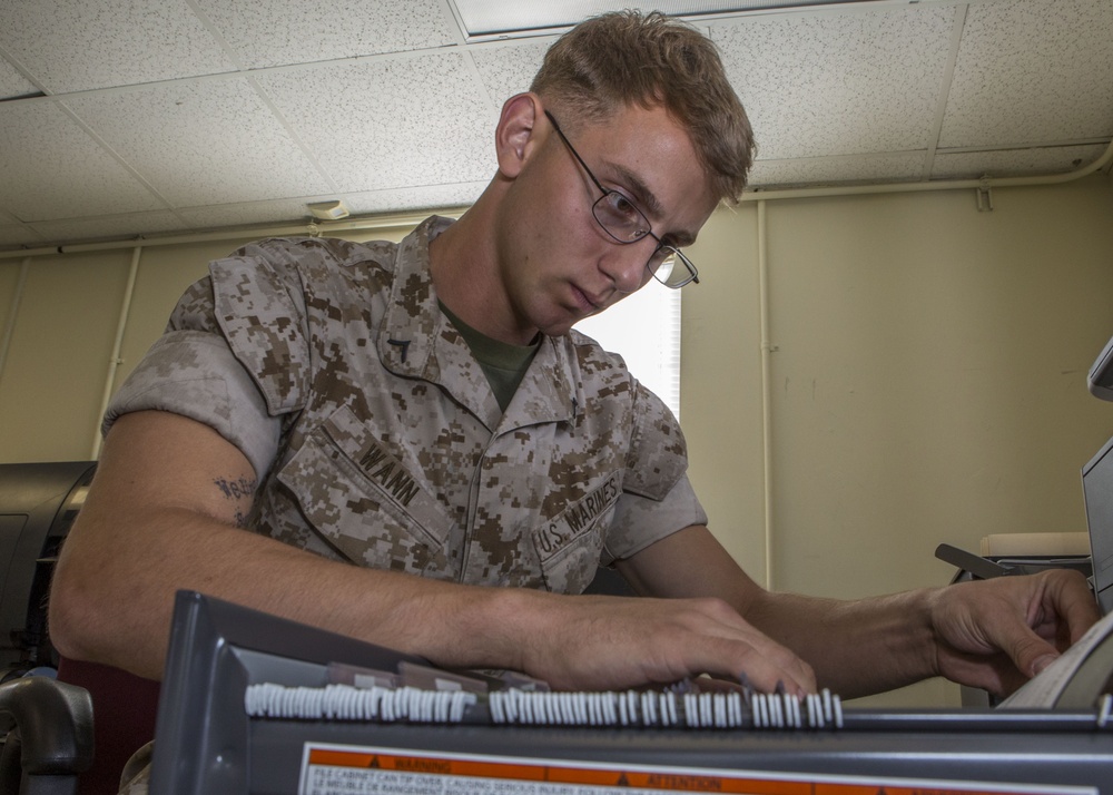 Marine has supplies for his future with Marine Corps as his support