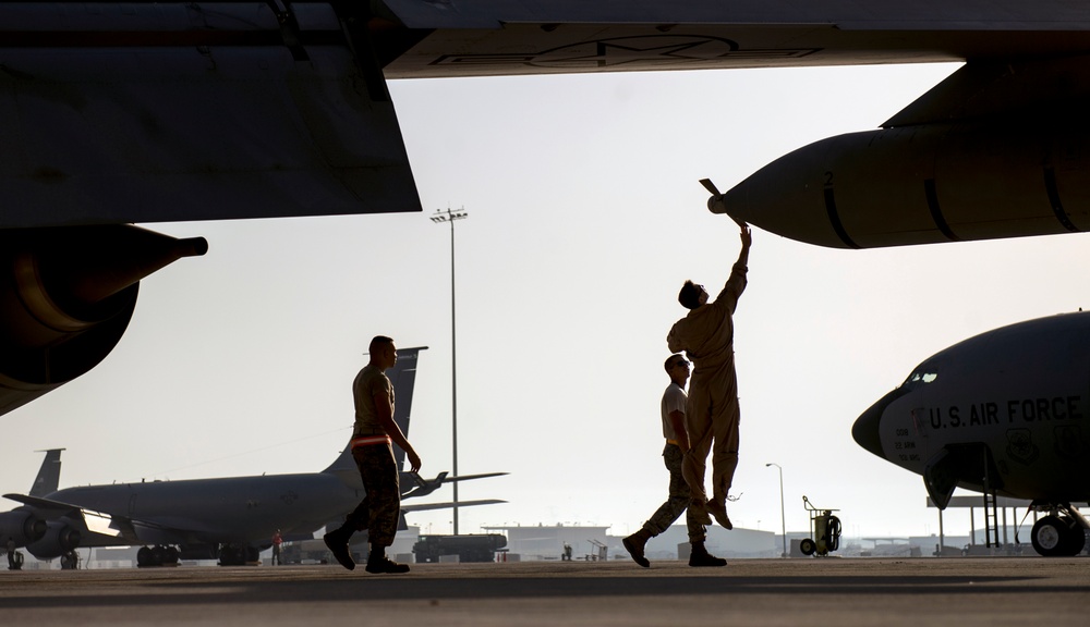 KC-135 refuels aircraft over Afghanistan