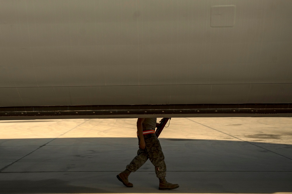 KC-135 refuels aircraft over Afghanistan