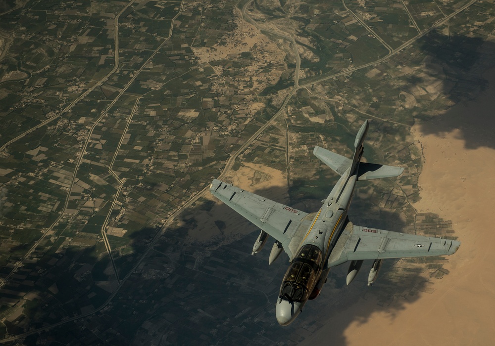 KC-135 refuels aircraft over Afghanistan