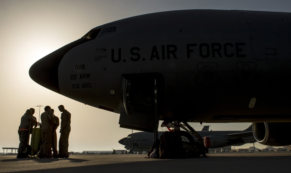 KC-135 refuels aircraft over Afghanistan