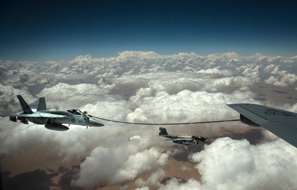 KC-135 refuels aircraft over Afghanistan