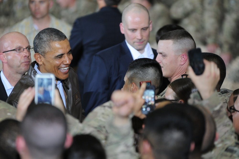 President Obama visits Soldiers at Bagram Air Field
