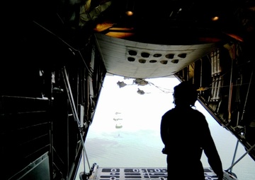 New York Air Guard para-rescue jumpers show their stuff at air show