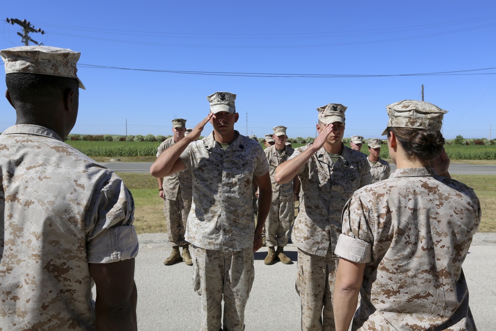 SP-MAGTF Crisis Response Corpsmen receive FMF insignia and promotion