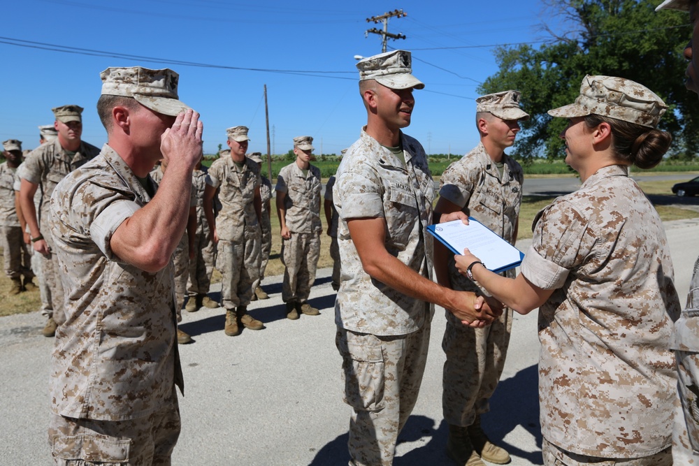 SP-MAGTF Crisis Response Corpsmen receive FMF insignia and promotion