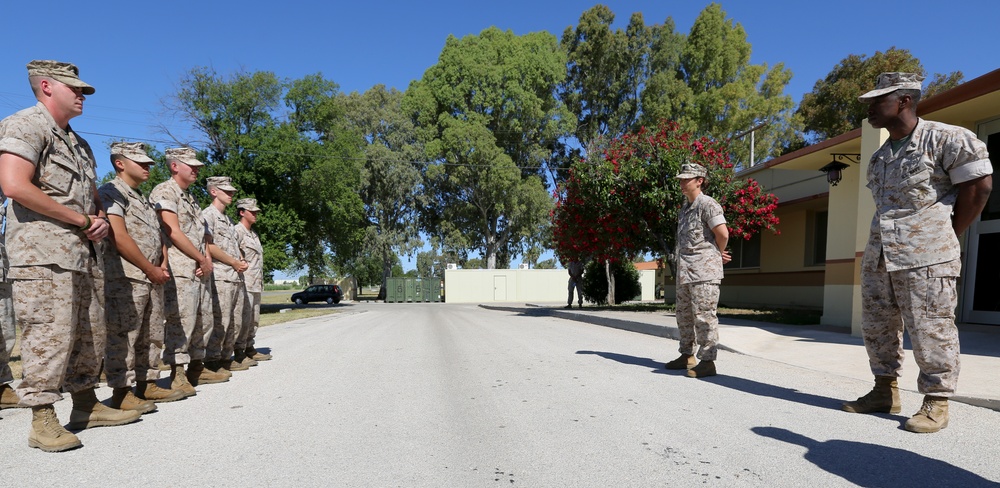 SP-MAGTF Crisis Response Corpsmen receive FMF insignia and promotion