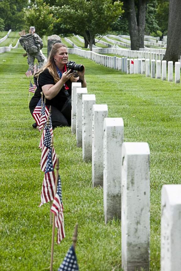 Witnessing tradition: Old Guard spouse walks with Flags-in Soldiers a final time