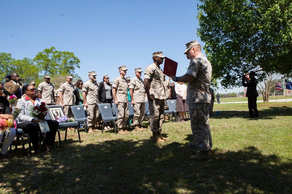 1st Sgt. Richardson's promotion to Sgt. Maj.