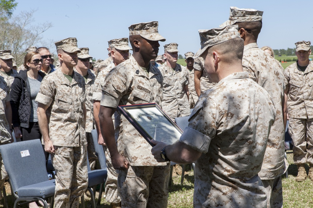 1st Sgt. Richardson's promotion to Sgt. Maj.