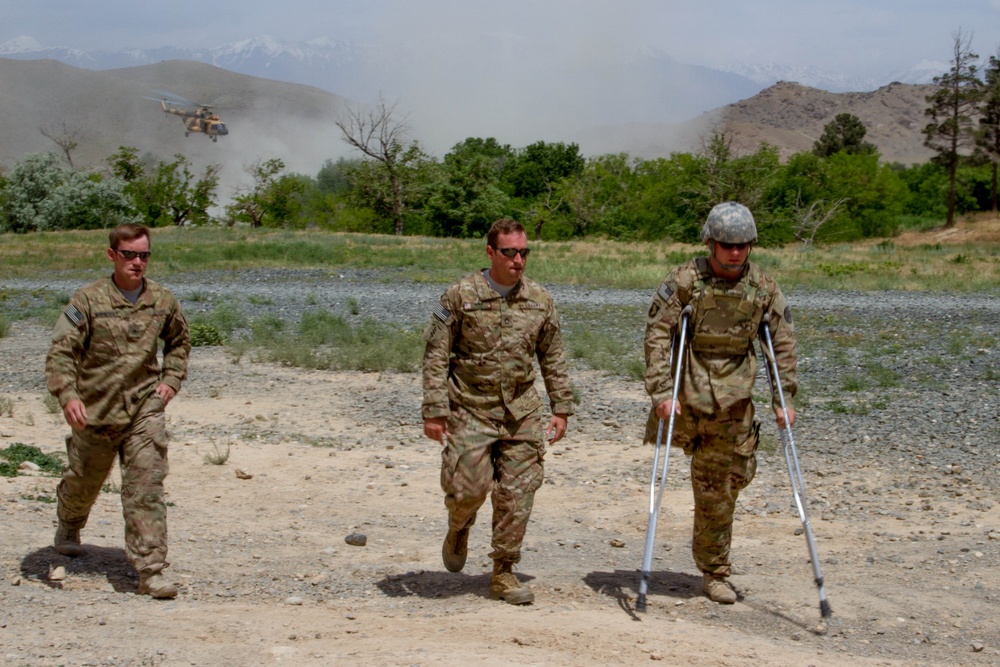 Wounded Soldiers leave Afghanistan on their own terms