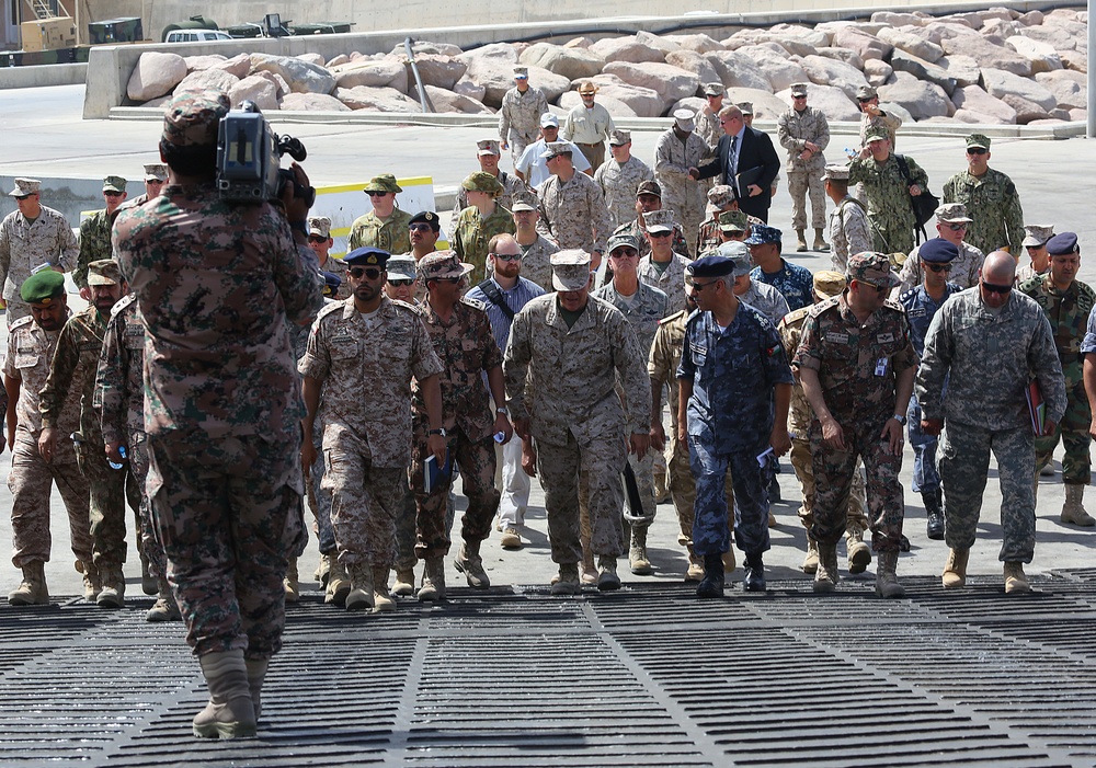MARCENT commander, Eager Lion 2014 general officers conduct tour of USNS Lopez