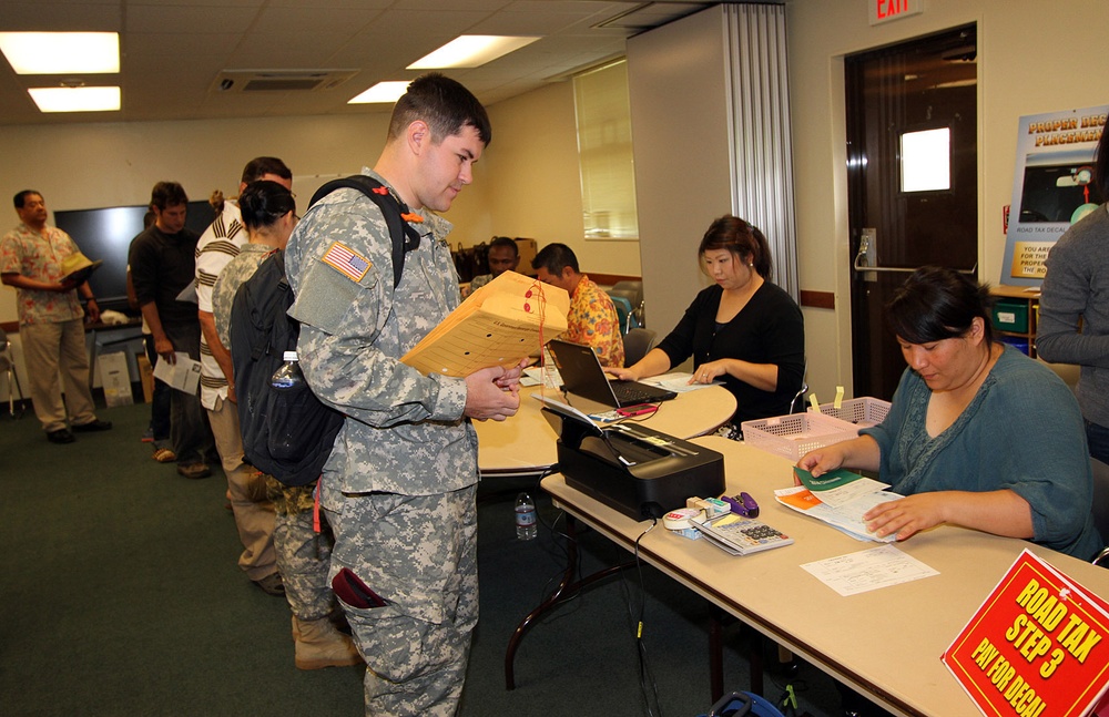 Road Tax Center opens at Torii Chapel Annex on US Army Torii Station May 16, 2014