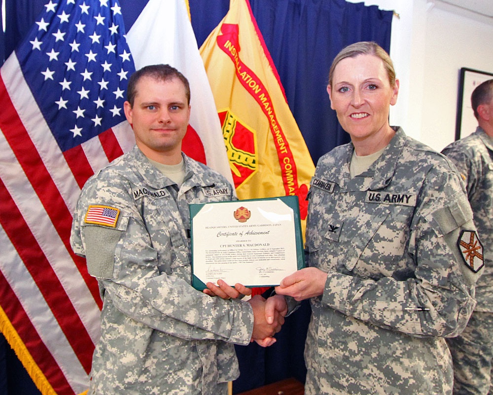 USAG-J Col. Joy Curriera visits USAG-O Torii Station, expresses gratitude to Soldiers