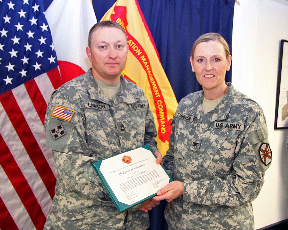 USAG-J Col. Joy Curriera visits USAG-O Torii Station, expresses gratitude to Soldiers