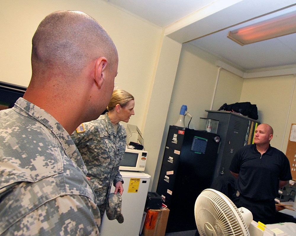 USAG-J Col. Joy Curriera visits Directorate Emergency Services on USAG-O Torii Station