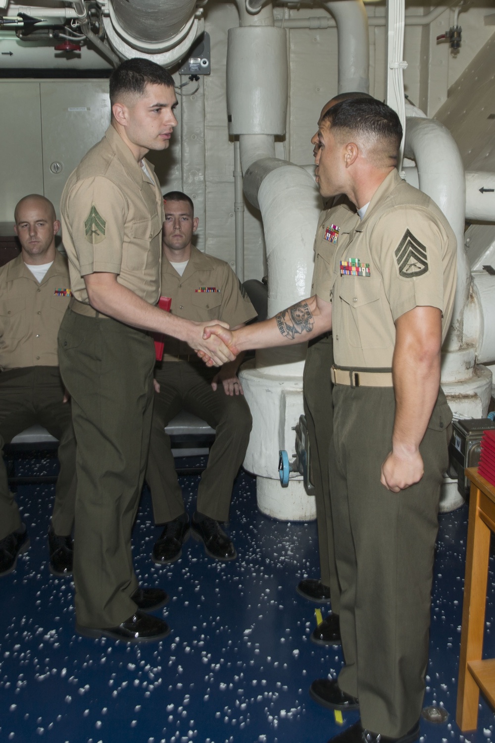 CLB 22 corporals course graduates aboard Mesa Verde