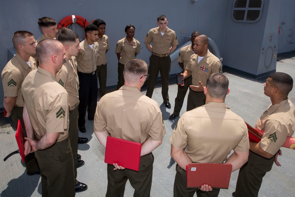 CLB 22 corporals course graduates aboard Mesa Verde