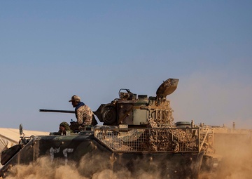 JAF armored vehicles shoot live-fire range during Eager Lion 2014