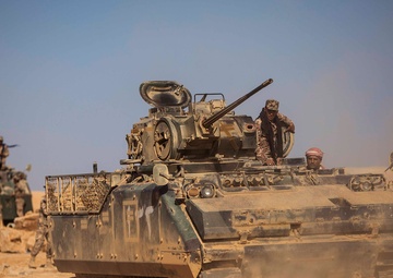 JAF armored vehicles shoot live-fire range during Eager Lion 2014