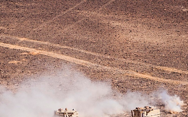 22nd MEU LAVs train with JAF APCs during Eager Lion 2014