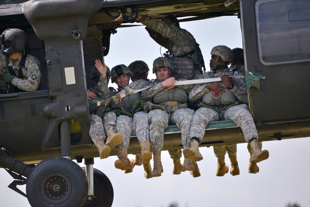 173rd Infantry Brigade Combat Team (Airborne) training jump in Grafenwoehr, Germany