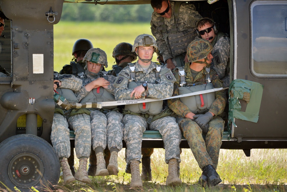 173rd Infantry Brigade Combat Team (Airborne) training jump in Grafenwoehr, Germany