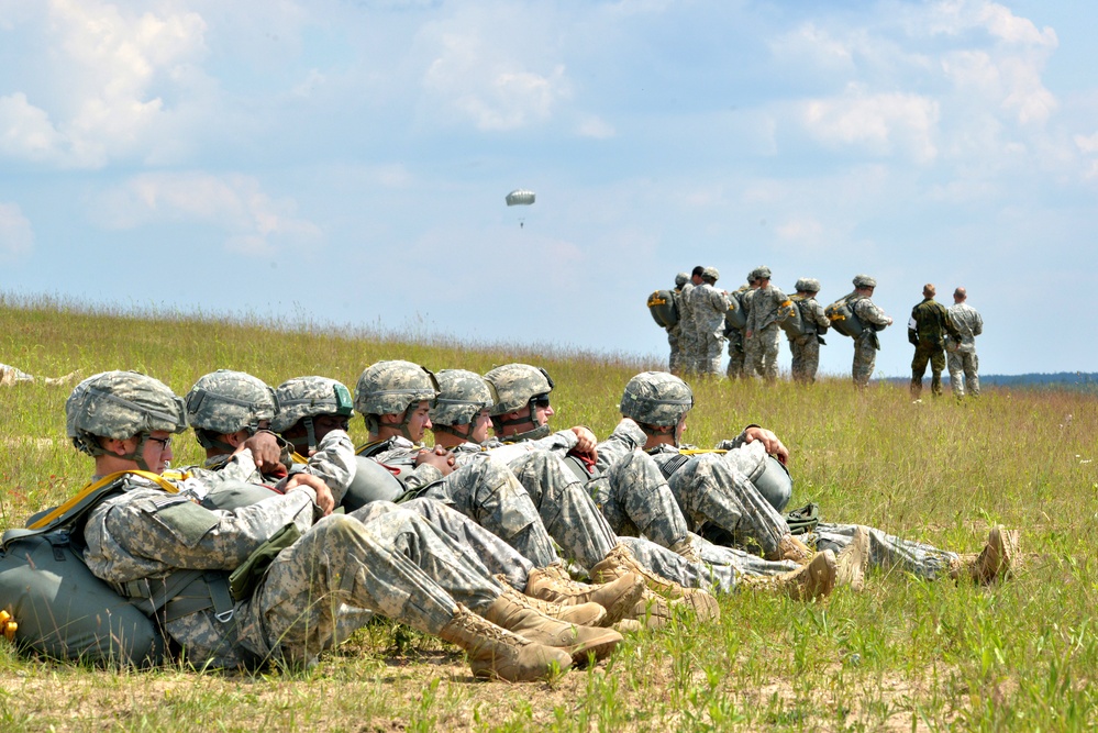 173rd Infantry Brigade Combat Team (Airborne) training jump in Grafenwoehr, Germany